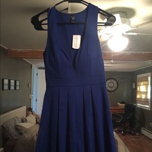 NWT Blue V-neck Skater Dress